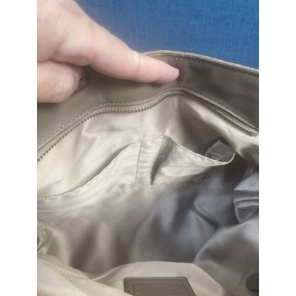 Coach Brown Slouch Suede Leather Hobo Shoulder Bag Silver Hardware Zip Close COA - Picture 9 of 15